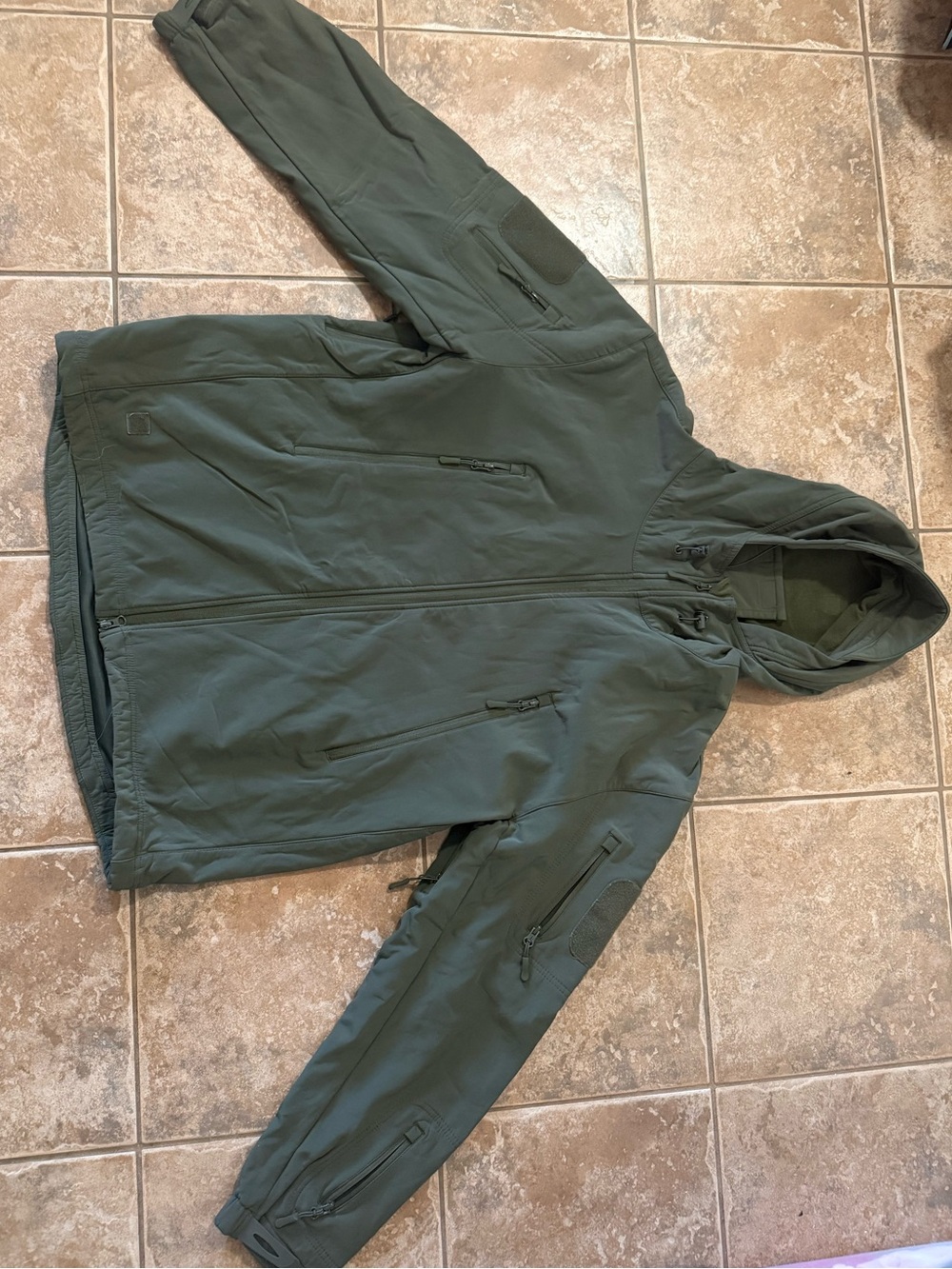 Men's Hooded Tactical Jacket - Olive Green